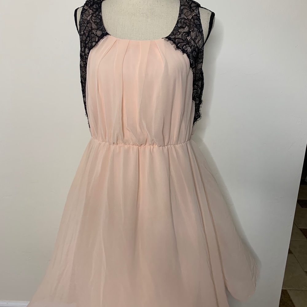 Blush and lace Maurice’s dress